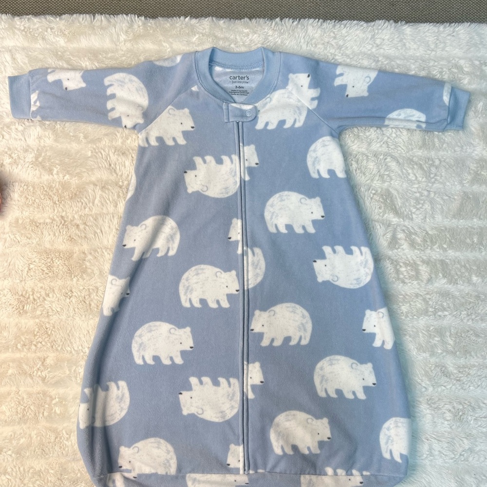 Carter's 6-9 M Blue Polar Bear Fleece Sack